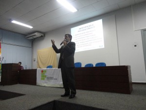 Roberto Claudio Lodetti, da SRTE/SC, palestrou sobre a atuação do SESMT e a efetividade dos programas de prevenção